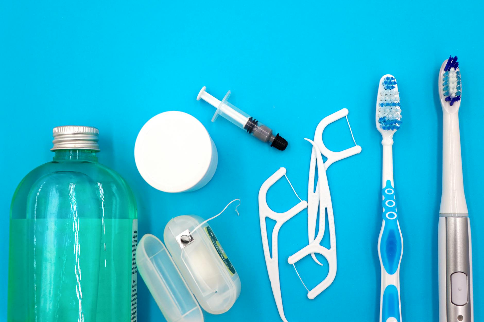 various at-home teeth whitening products on counter