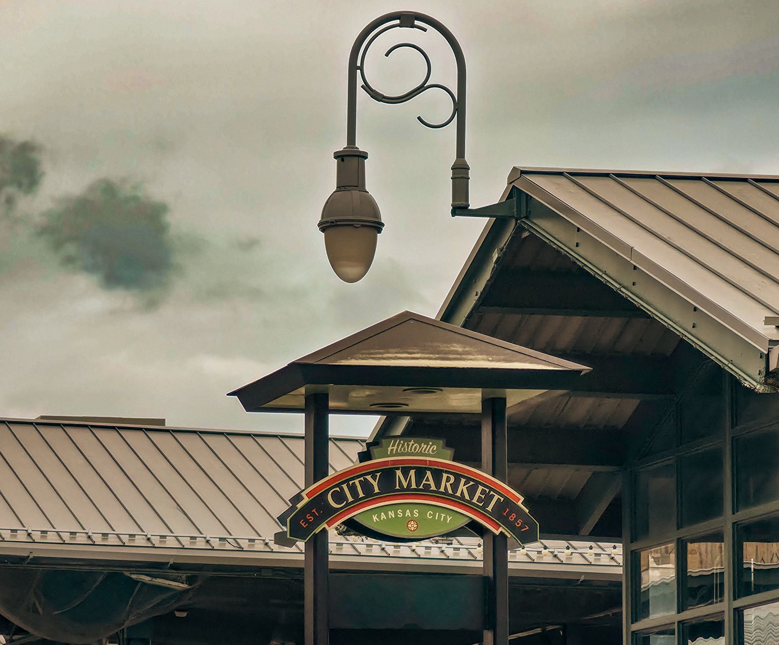 Iconic City Market sign in Kansas City, showcasing historic district charm and urban design